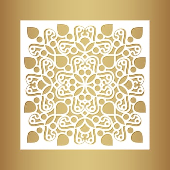 Mandala decorative paper cut line vector