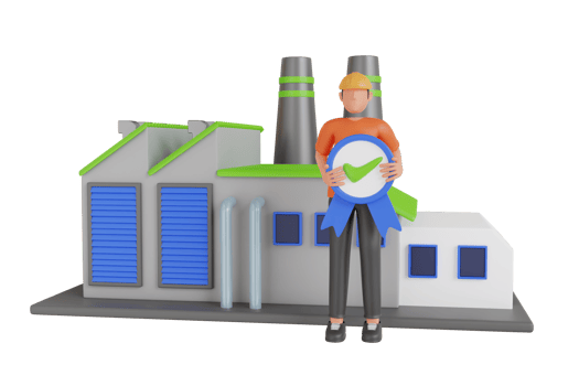 3d illustration of modern green eco factory building. Eco Industrial Development Concept. 3d illustration png