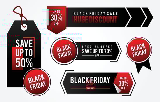 Hang tag Black Friday Sale design for promotion vector