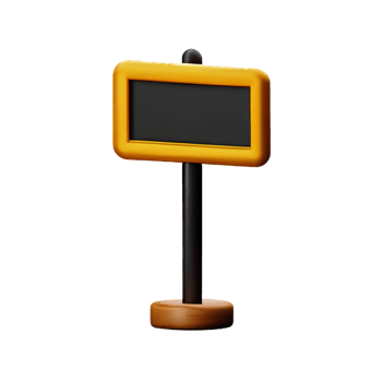 wood sign 3d rendering icon illustration png