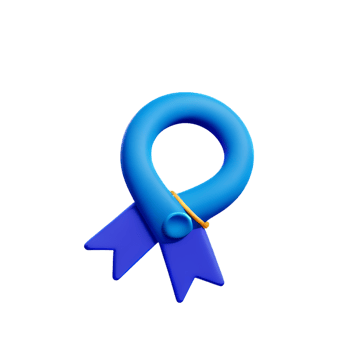 blue ribbon 3d rendering icon illustration png