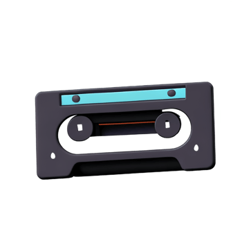 cassette tape 3d rendering icon illustration png