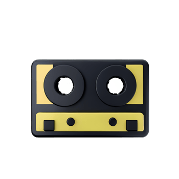 cassette tape 3d rendering icon illustration png