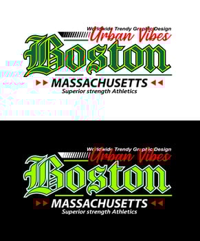 Boston urban style typeface vintage college, for print on t shirts etc. vector