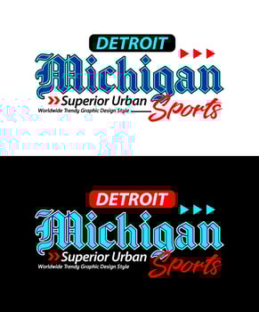 Michigan urban style typeface vintage college, for print on t shirts etc. vector