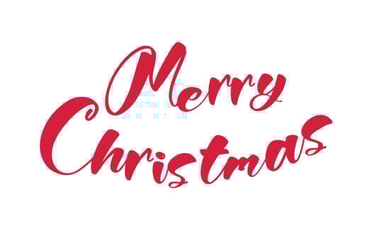 Merry Christmas hand calligraphy isolated on white background. vector