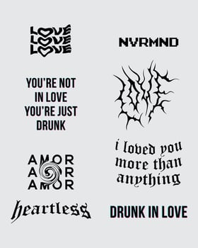 Love drunk text effect quotes for lover, fall in love, amor, broken heart, poster clip art, t shirt design editable vector