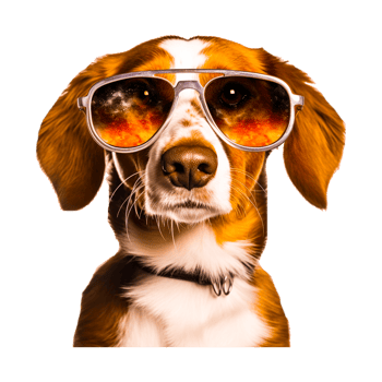 Dog in Glasses Generative Ai png