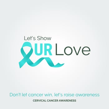 Championing Women's Strength Cervical Cancer with Vector Background Posters