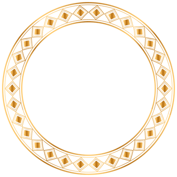 Golden circle frame border clipart png