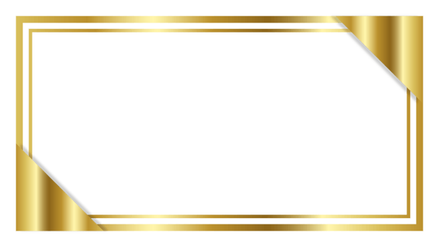 Vintage golden floral retro corner border or rectangle frame background png