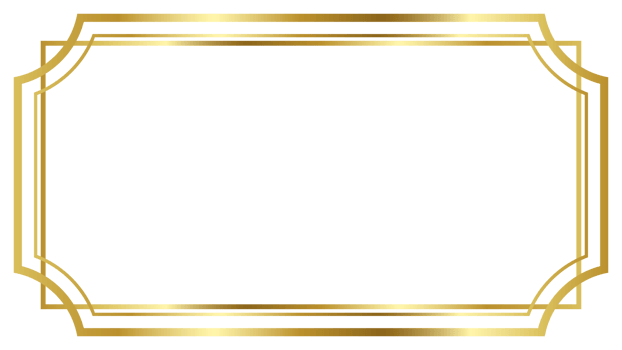 Rectangle golden frame border png