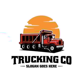 dump truck illustration logo vector