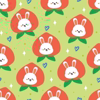 seamless pattern cartoon bunny. cute animal wallpaper for textile, gift wrap paper vector