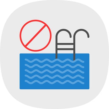 Swimming pool Ban Vector Icon Design
