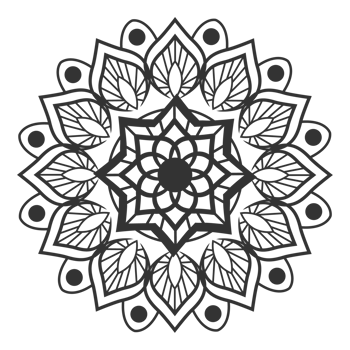 Mandala ornament outline pattern. geometric art graphic. Isolated coloring book. png