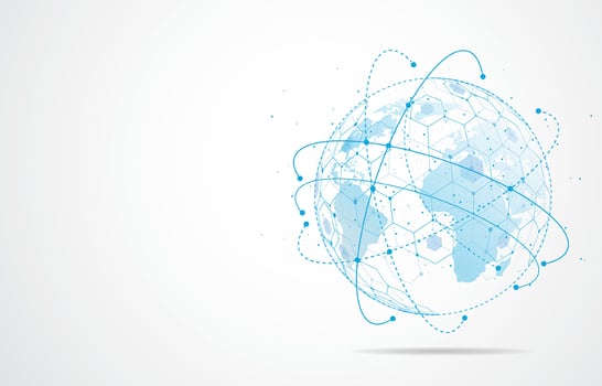Global network connection. World map point and line composition concept of global business. Vector Illustration
