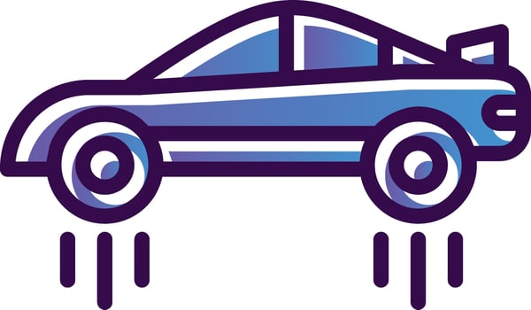 Flying car Vector Icon Design