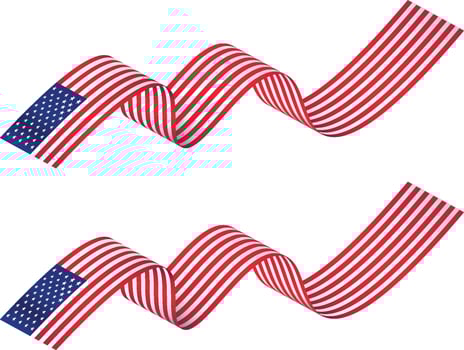 American Flag Ribbon Background. Waving Flag of United States vector