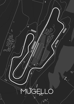 Circuit Mugello Track Map for Poster Wall Art vector