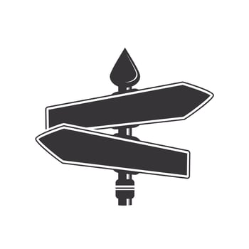Old City Street Sign Vector Art