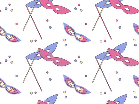 seamless pattern of masks. Masquerade,carnival, Confetti vector