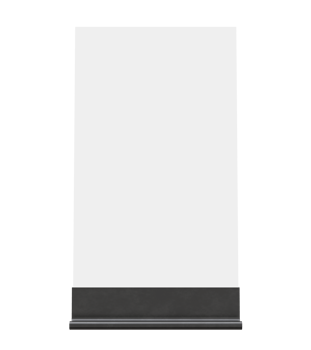 Blank advertisement signs. mockup of street store template signboard , Metal cafe restaurant bar plastic badge black white, 3D illustration. png