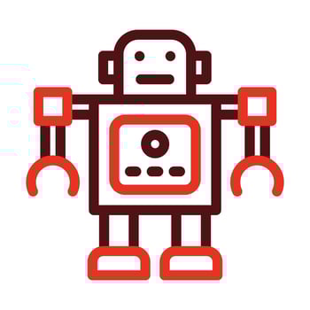 Toy Robot Vector Thick Line Two Color Icons For Personal And Commercial Use.