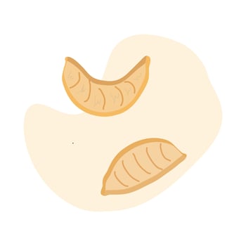 Chinese dim sum colored. Delicious Asian food Traditional. Dumpling on Steamed Vector illustration.