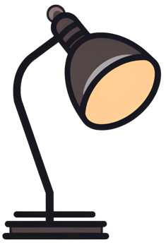 lamp cartoon illustration ai generative png