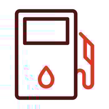 Gas Pump Vector Thick Line Two Color Icons For Personal And Commercial Use.