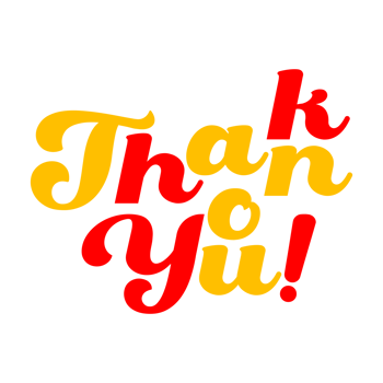 Thank you Lettering concept on a Transparent Background png