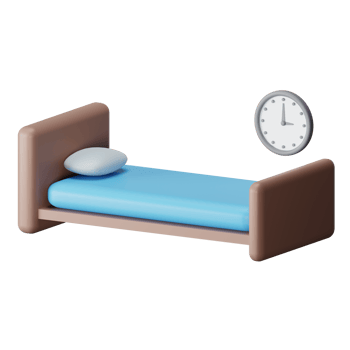Bed Time 3D Render Icon Illustration png