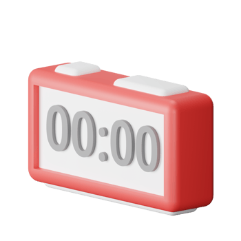 Digital Clock 3D Render Icon Illustration png