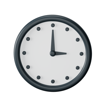Wall Clock 3D Render Icon Illustration png