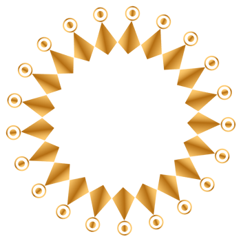 Golden circle or round frame border clipart png