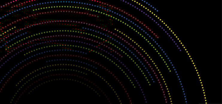Multicolored dotted lines abstract futuristic tech background vector
