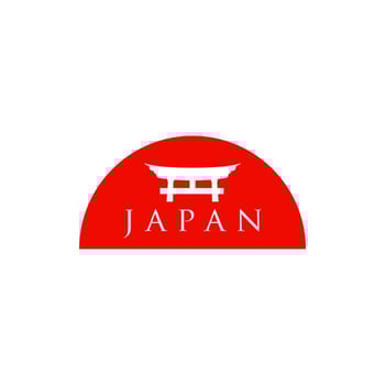 historical torii gate japanese logo. sunset torii gate icon logo vector illustration. japanese history monument