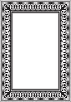 Vector monochrome black square Egyptian ornament. Endless Rectangle, Ring of Ancient Egypt. Geometric African frame