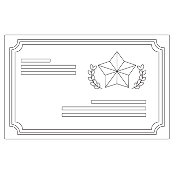 Certificate Achievement Badge 2D Outline Illustrations png