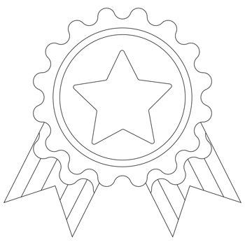 Ribbon Achievement Badge 2D Outline Illustrations png
