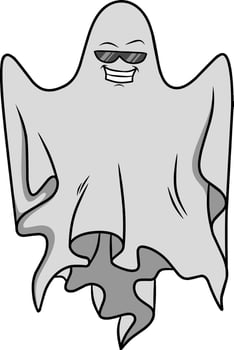 Halloween ghost cartoon character vector illustration