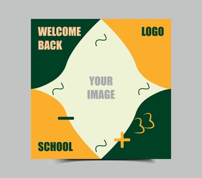 School admission social media post banner design. vector