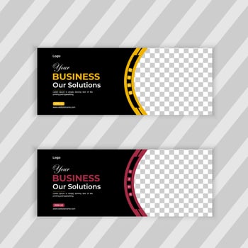 Creative Start-Up online Business Strategy social media facebook cover template, web banner template, corporate banner, header, business webinar banner Pro Vector