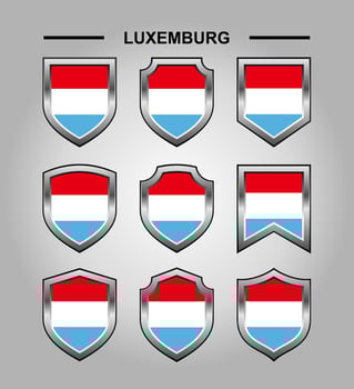 Luxemburg National Emblems Flag with Luxury Shield vector