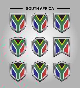 South Africa National Emblems Flag with Luxury Shield vector