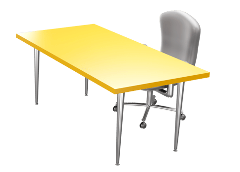 3D rendering of desk with office chair, Personal work desk with comfort chair png