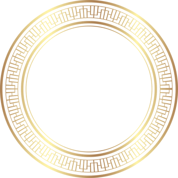 Chinese golden circle frame decorative design. png