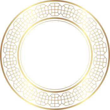 Chinese golden circle frame decorative design. png
