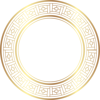 Chinese golden circle frame decorative design. png